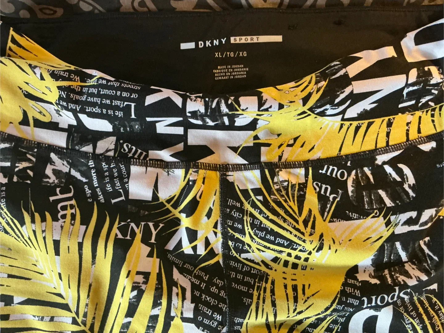 DKNY Sport Leggings - Black, Yellow, and White image indicator(7)