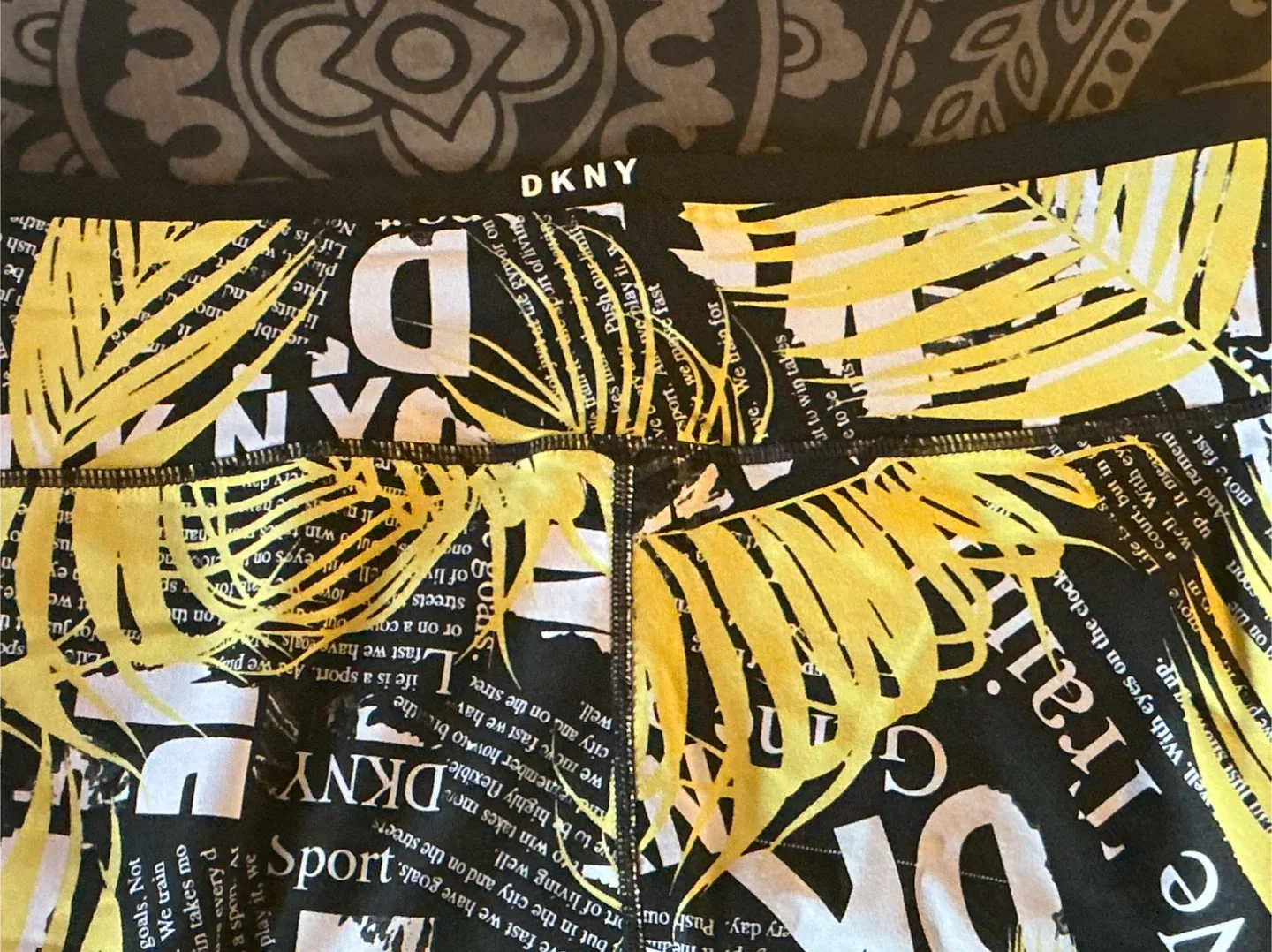 DKNY Sport Leggings - Black, Yellow, and White image indicator(4)