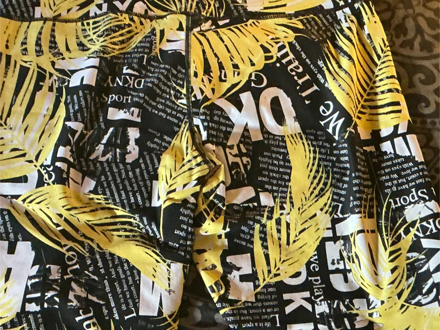 DKNY Sport Leggings - Black, Yellow, and White image indicator(5)