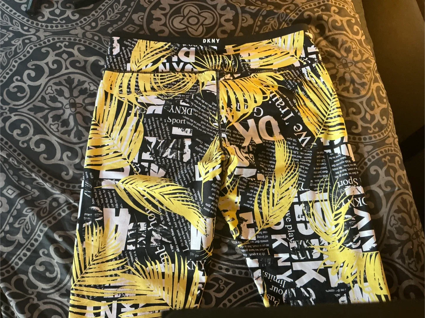 DKNY Sport Leggings - Black, Yellow, and White image indicator(8)