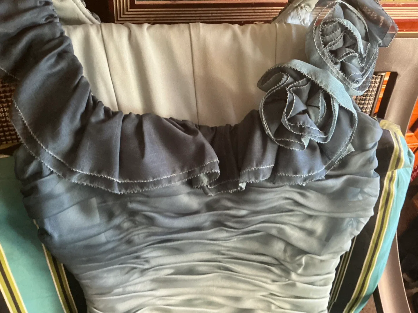 Adrianna Papell Ombre Blue Dress - Size 8 image indicator(9)