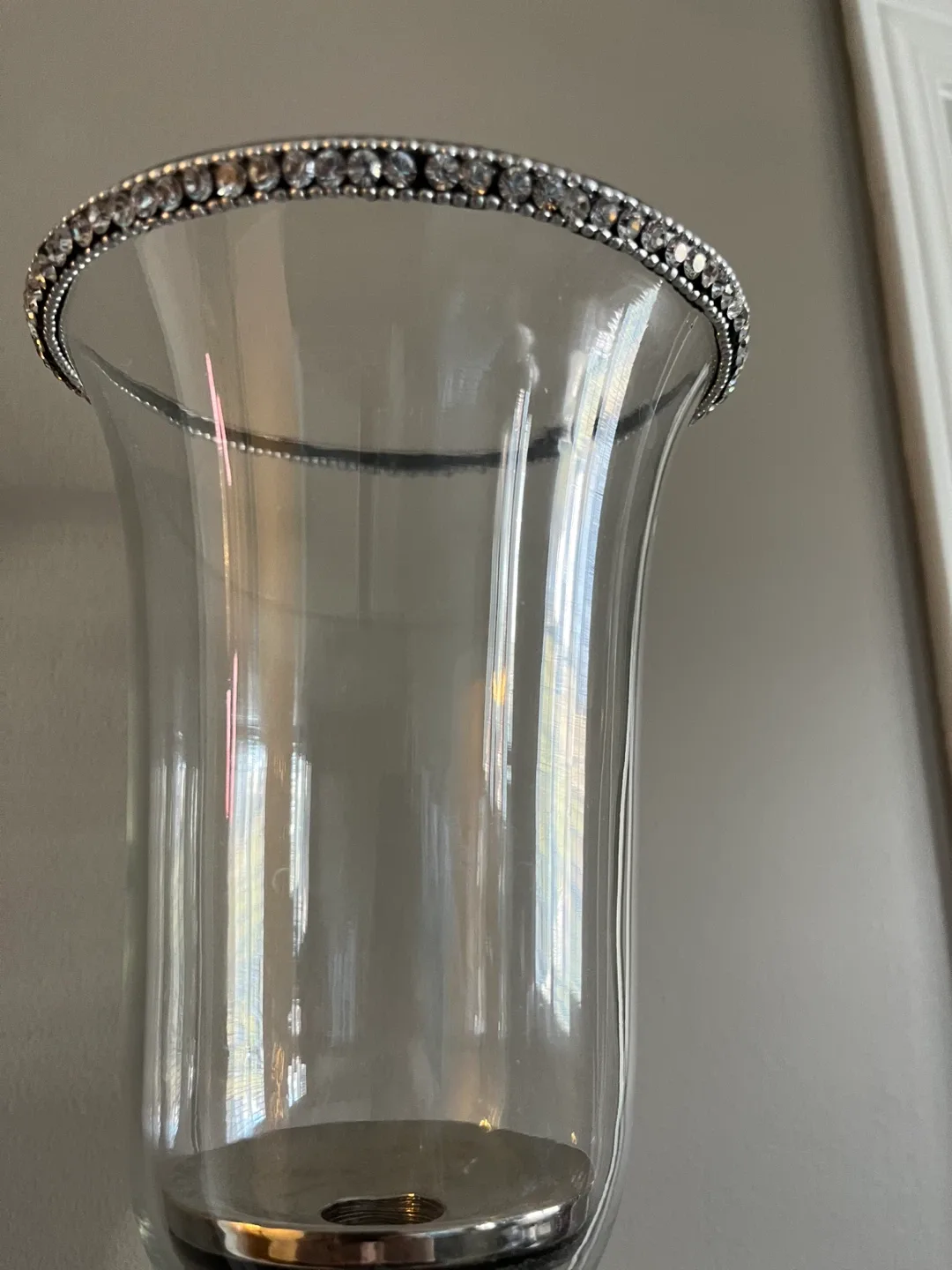 Elegant Silver Wall Sconce with Rhinestone Accents image indicator(4)