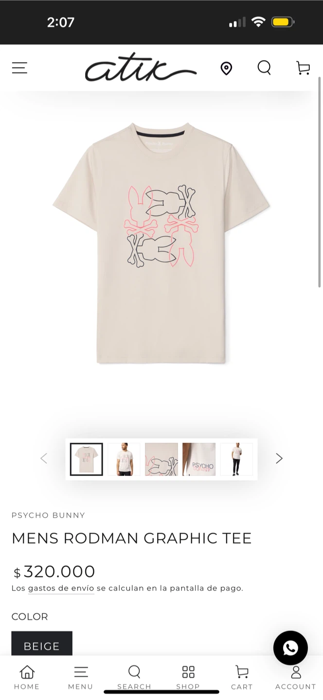 Psycho Bunny Rodman Graphic Tee - Size 5 - photo 2