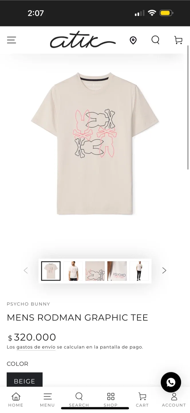 Psycho Bunny Rodman Graphic Tee - Size 5 image indicator(2)