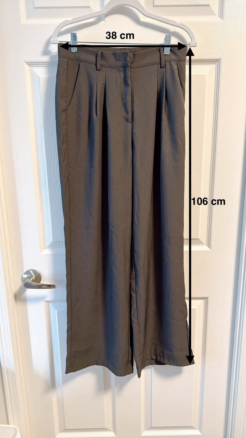 Grey Wide Leg Trousers (38cm waist)
