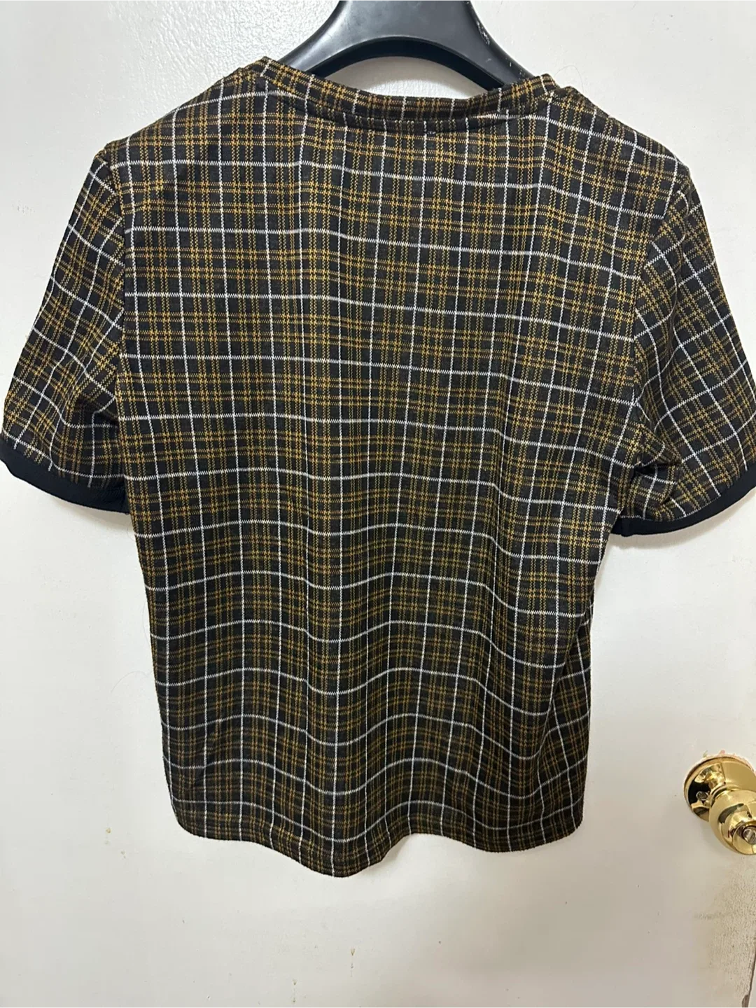 Zara Black and Yellow Plaid Top - Size L image indicator(2)