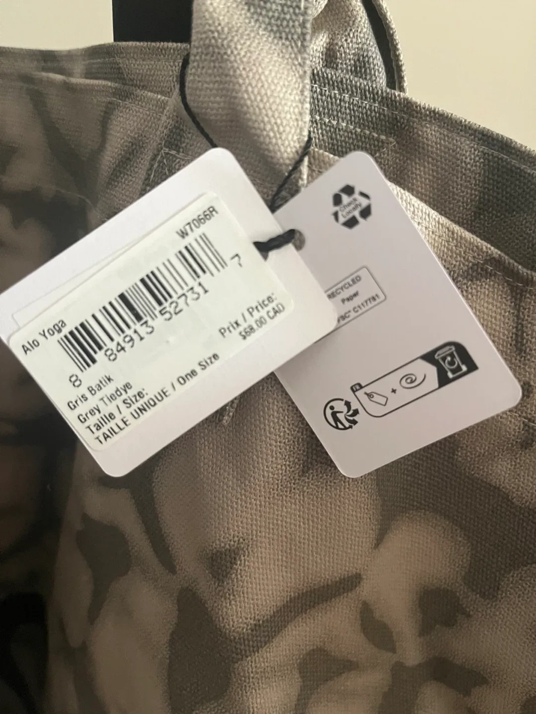 Alo Yoga Grey Tiedye Tote Bag - New image indicator(3)