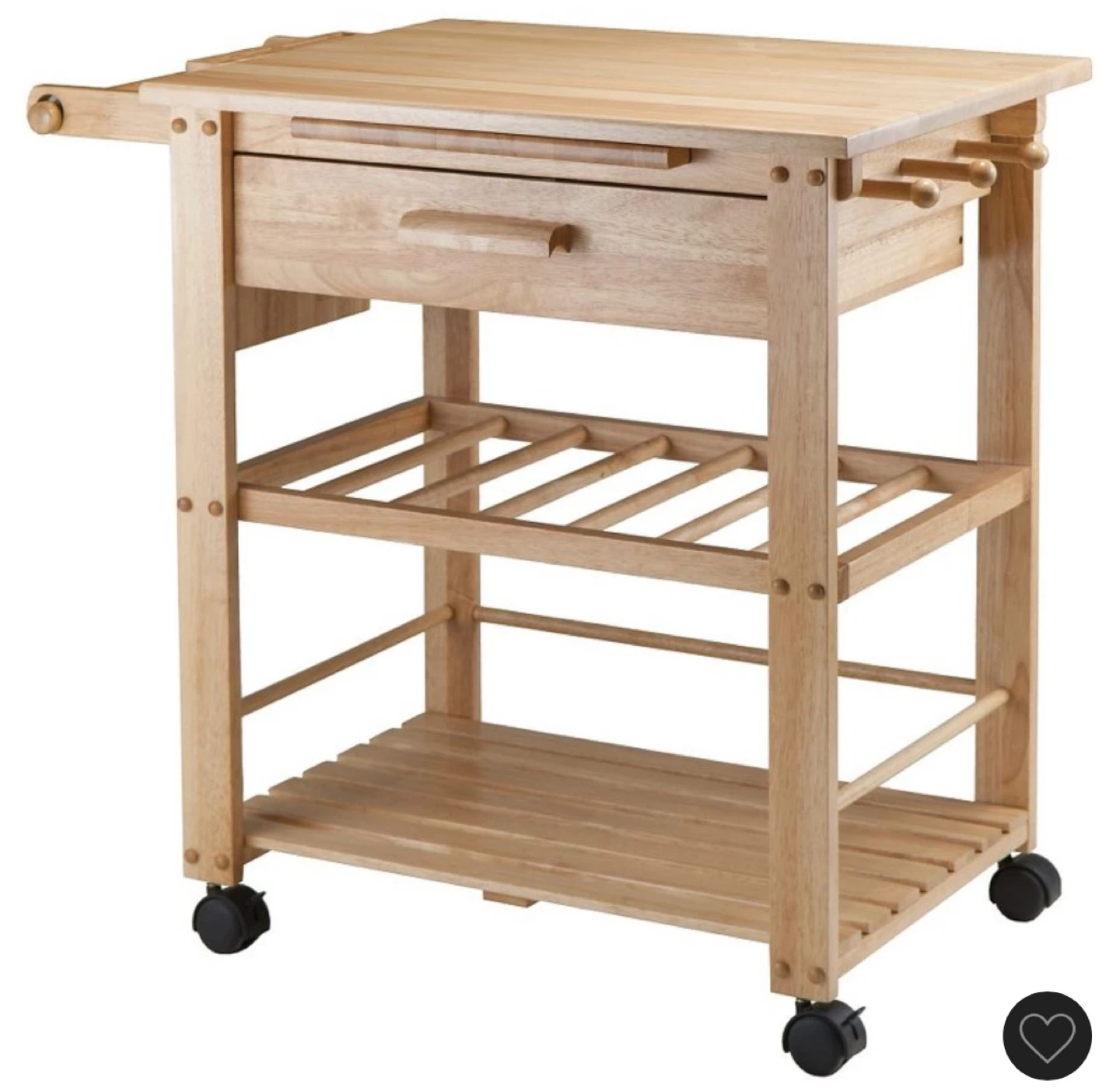 Wooden Butcher Block Kitchen Cart with Wheels