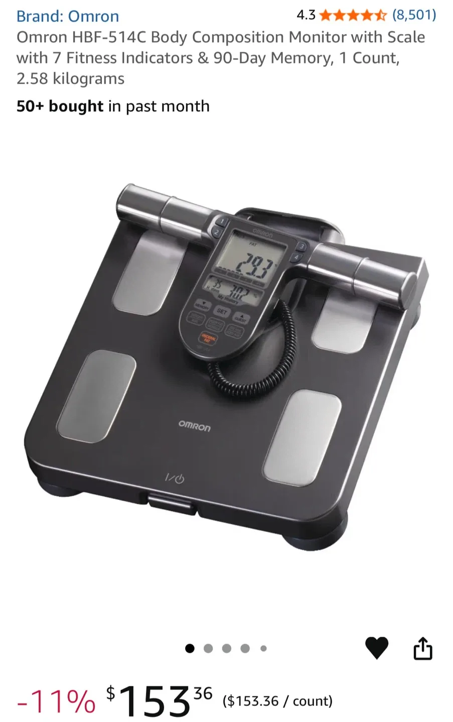 Omron HBF-514C Body Composition Monitor Scale thumbnail
