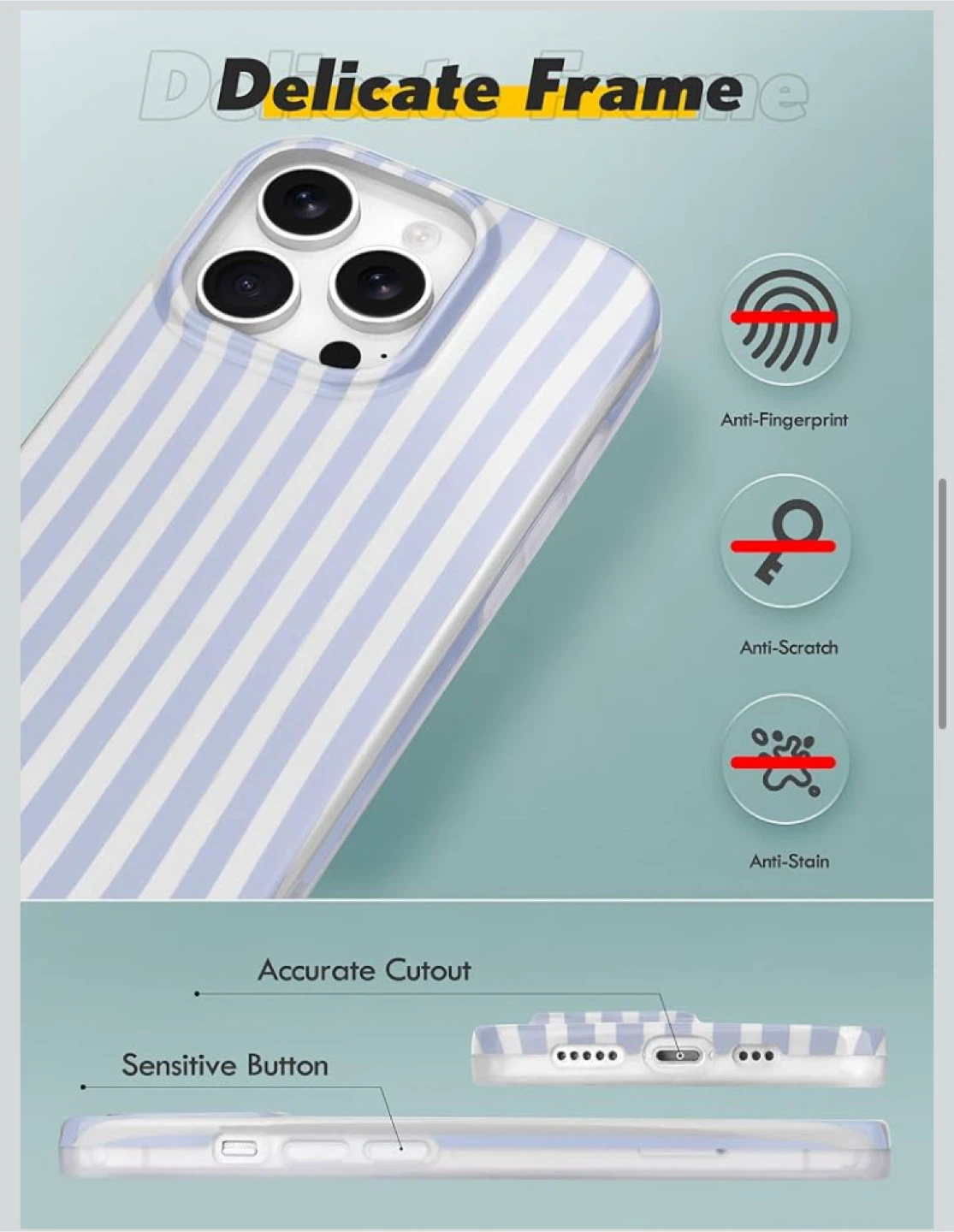 iPhone 16 Pro Max Striped Phone Case - New - photo 4