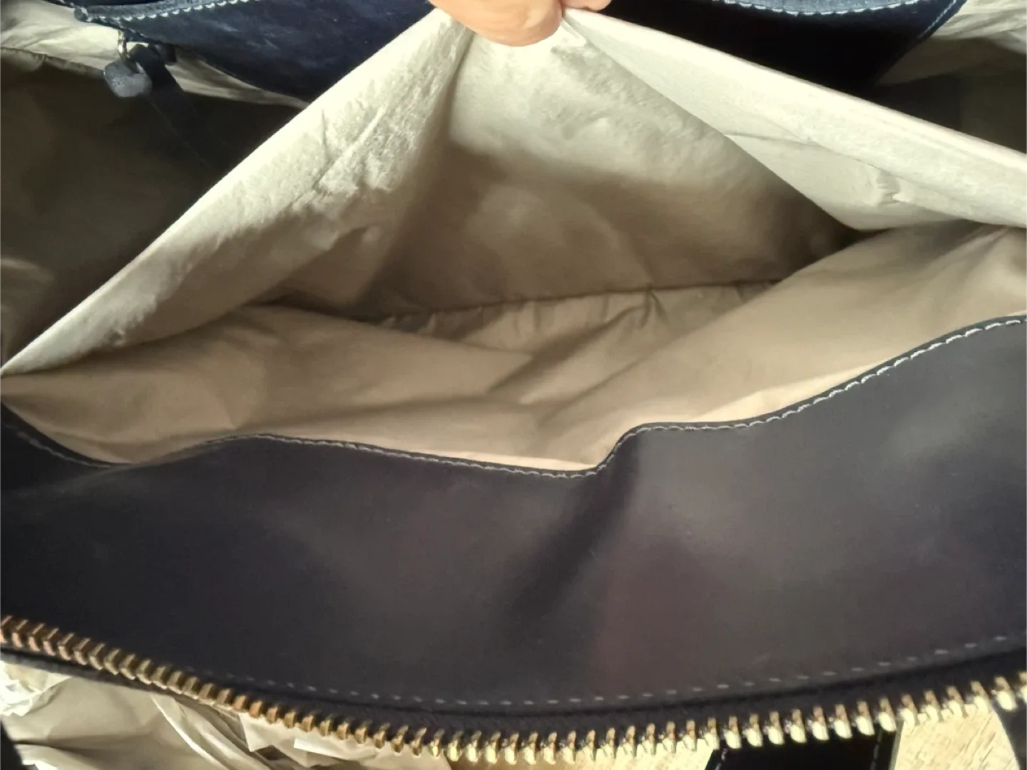 m0851 blue leather handbag purse image indicator(6)