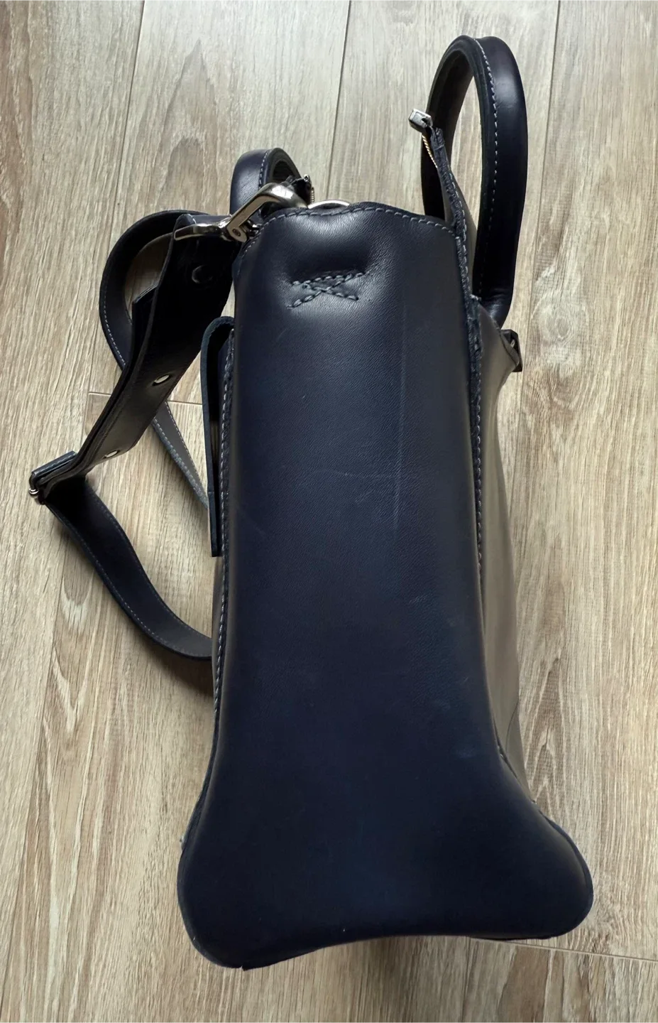 m0851 blue leather handbag purse image indicator(7)