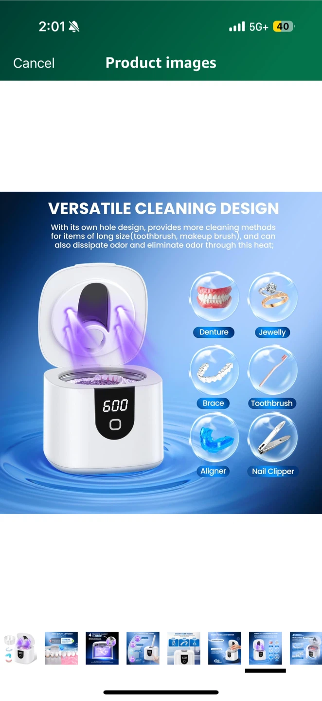 New in box! Ultrasonic Cleaner for retainer, jewelry, toothbrush - photo 4