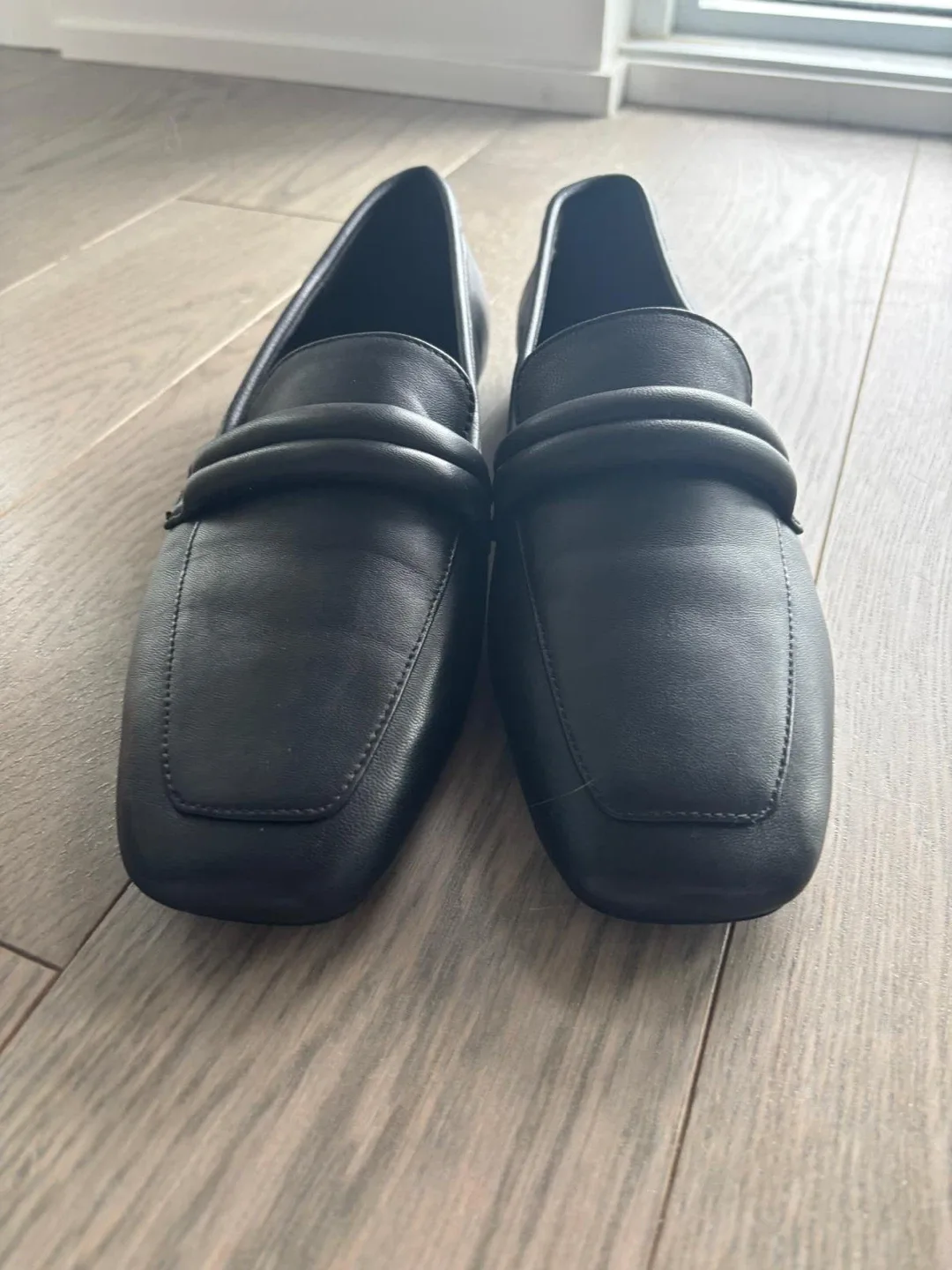 Mango black leather loafers, new in box image indicator(2)