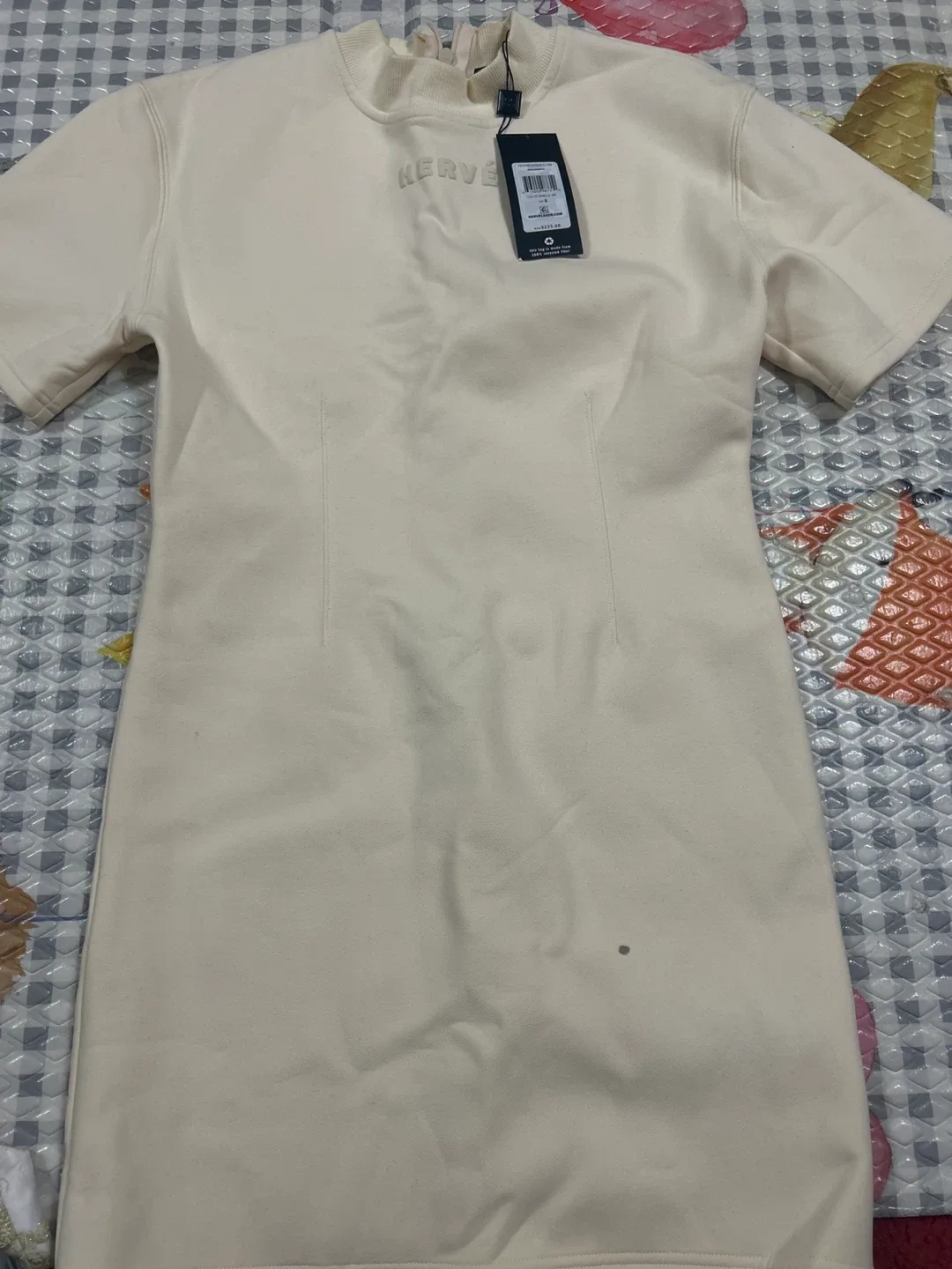 Hervé Léger Cream Mini Dress - Size S thumbnail