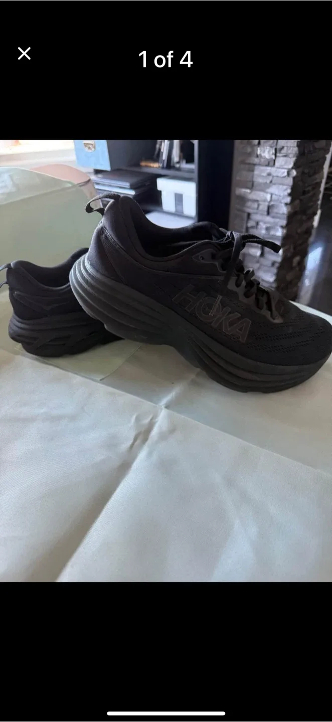 Hoka Bondi 8 All Black Running Shoes