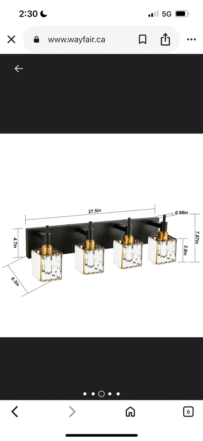 Brand New 4-Light Vanity Light Fixture - Bathroom Lighting image indicator(5)
