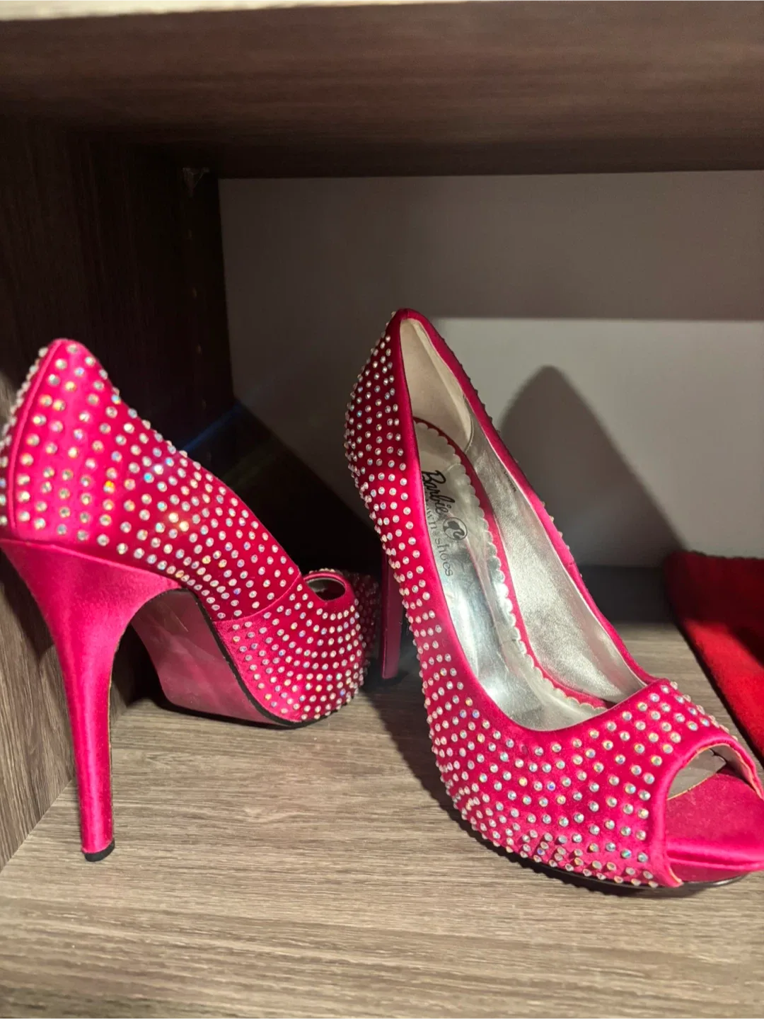 Barbie Pink Rhinestone Heels Size 8 image indicator(2)