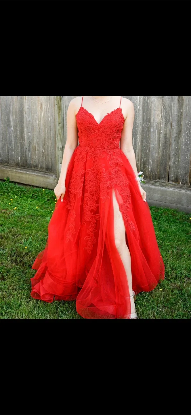 Martine Willem size 2 Red Prom Dress image indicator(4)