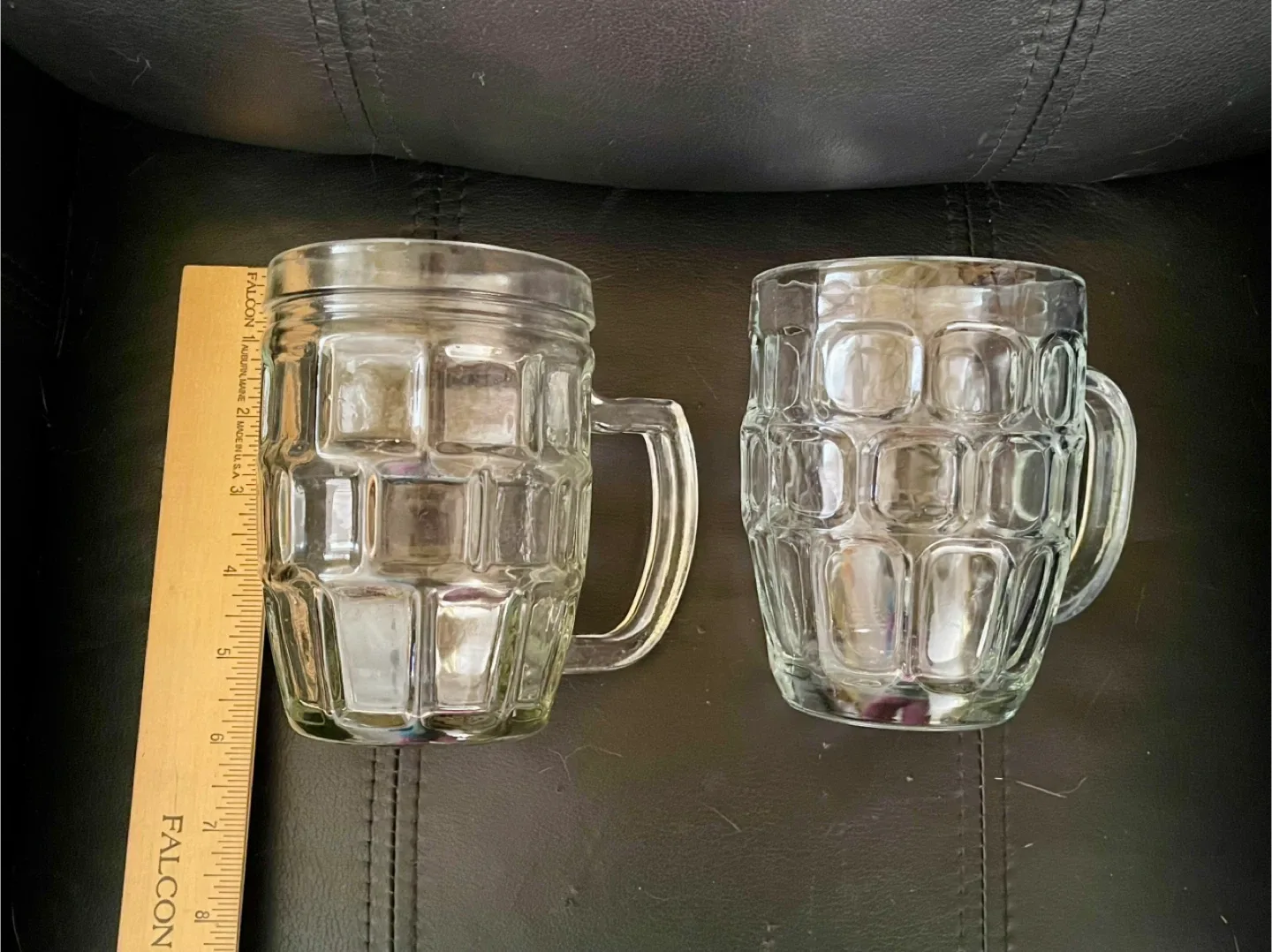 Two Pint Glass Beer Mugs thumbnail
