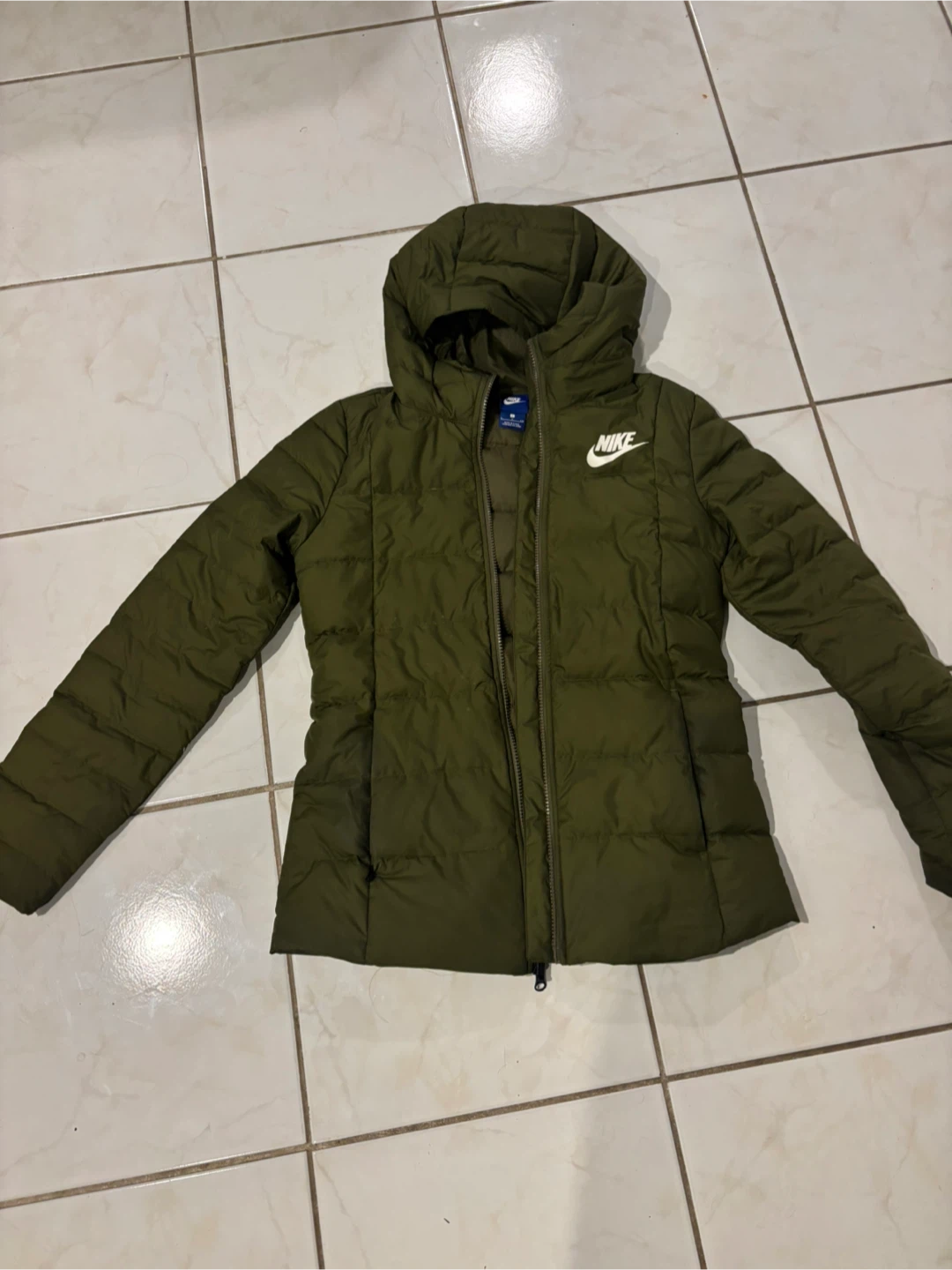 Nike Puffer Jacket - Olive Green, Size S
