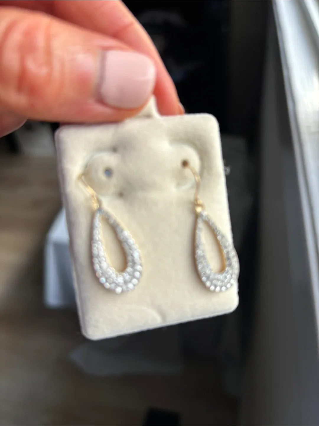 14K Gold Teardrop Dangle Earrings image indicator(3)