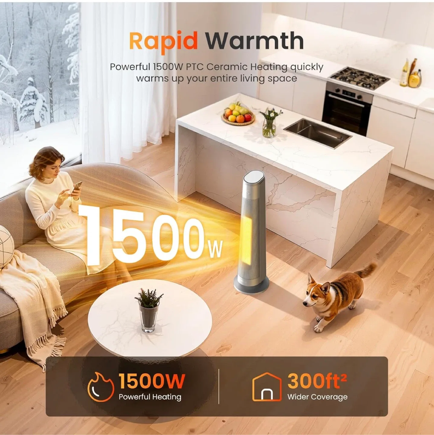Space Heater - 5-in-1 Versatile Modes image indicator(2)