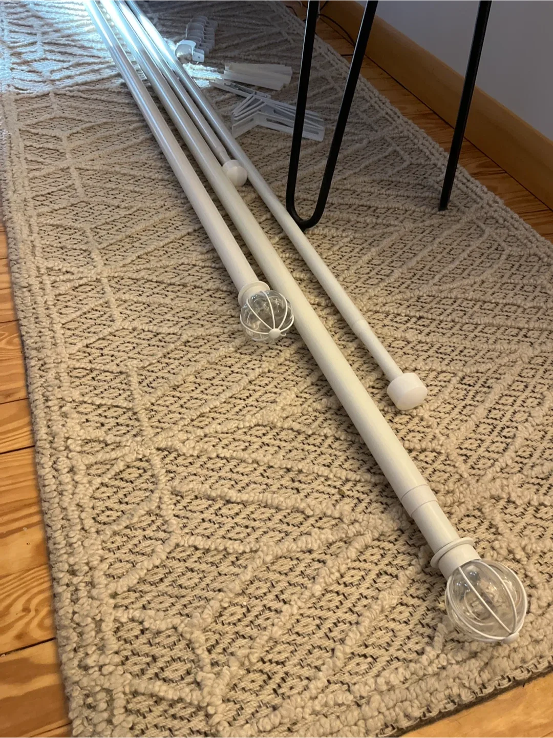 IKEA White Curtain Rods with Hardware image indicator(4)