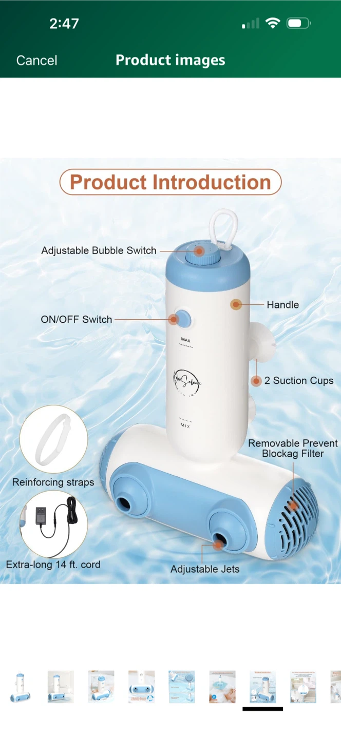 KOKOSELENE Portable Bathtub SPA Jet - Blue - photo 5