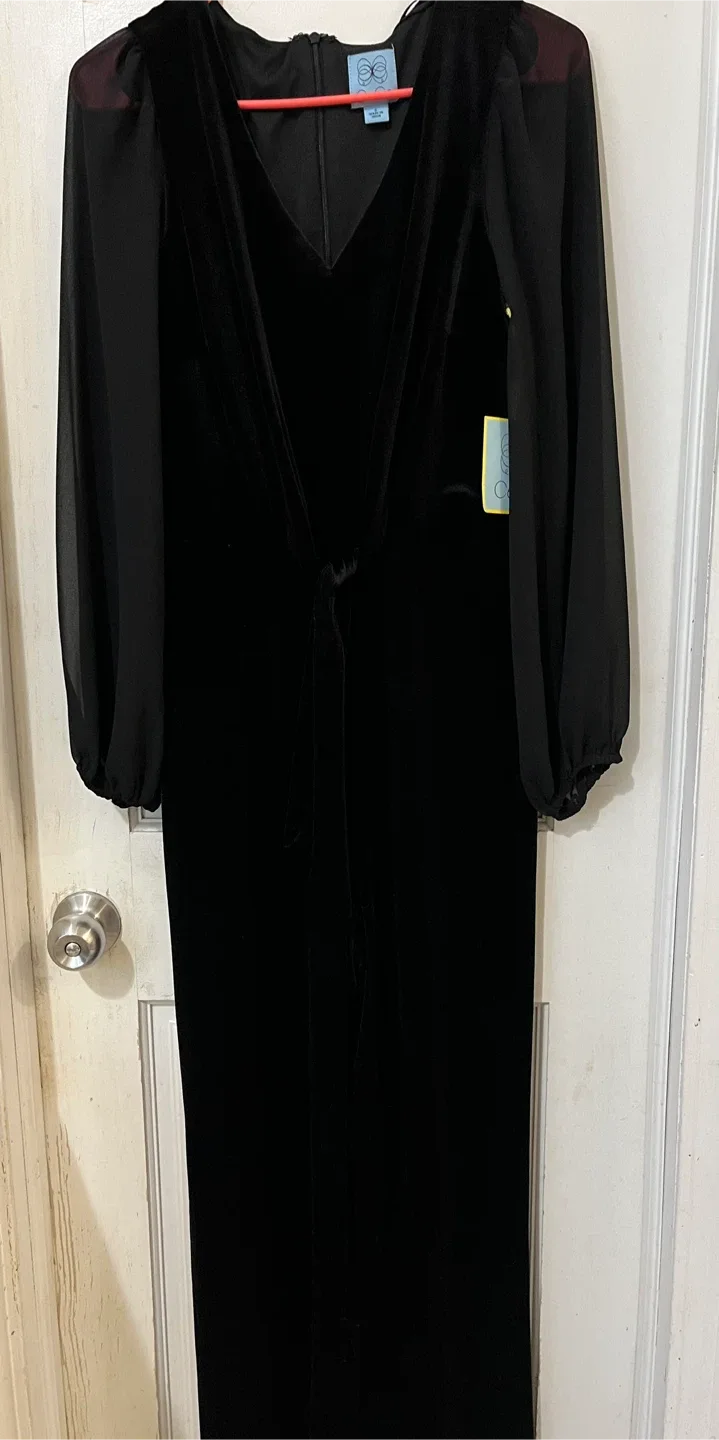 CeCe Black Velvet Jumpsuit image indicator(2)