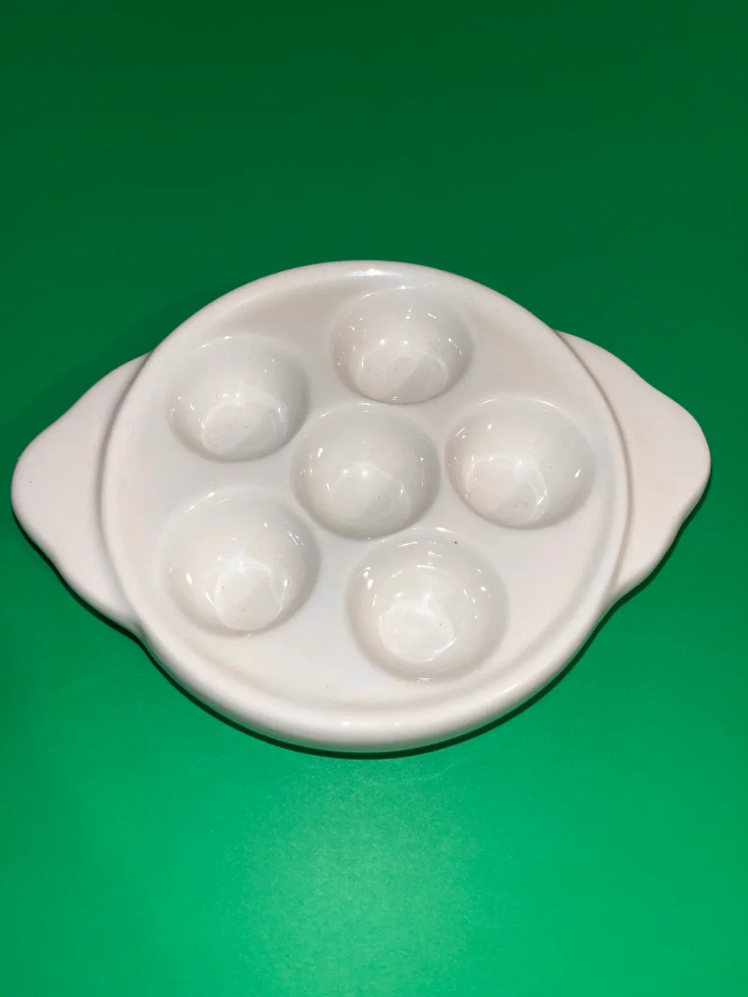 White Ceramic Escargot Dish thumbnail