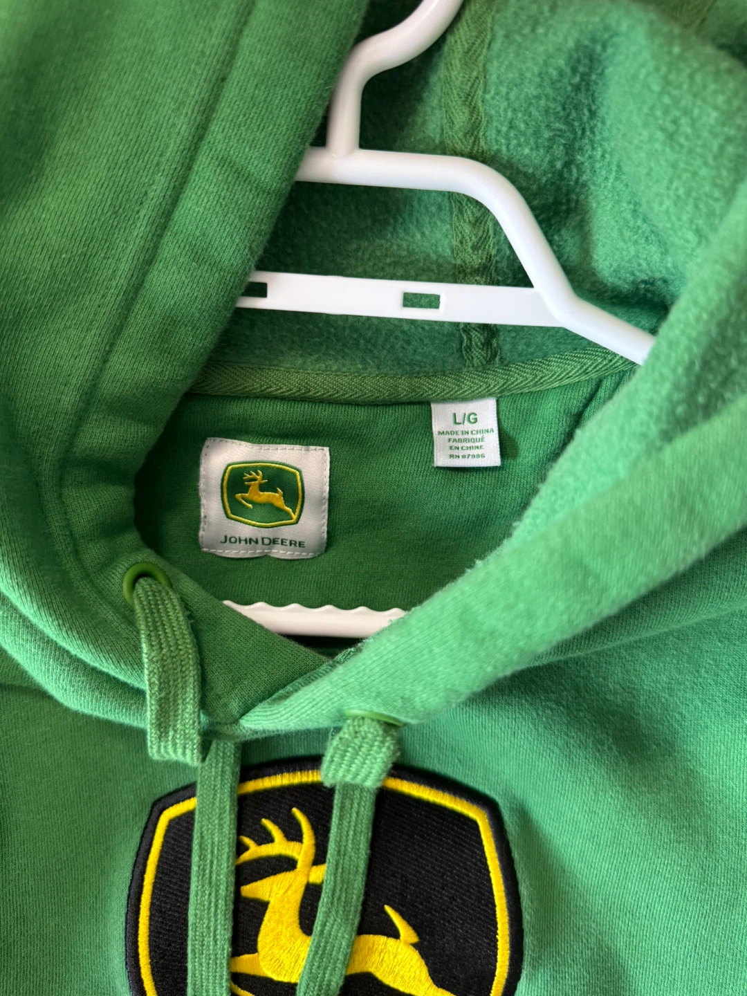 Mens John Deere Green Hoodie - Size Large - photo 2
