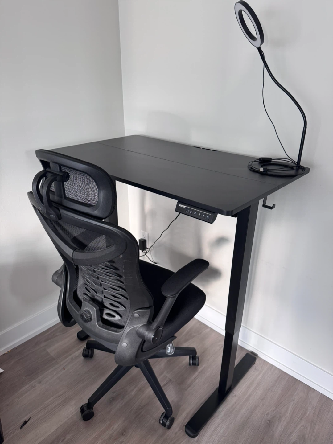 Black Adjustable Standing Desk & Office Chair - photo 3