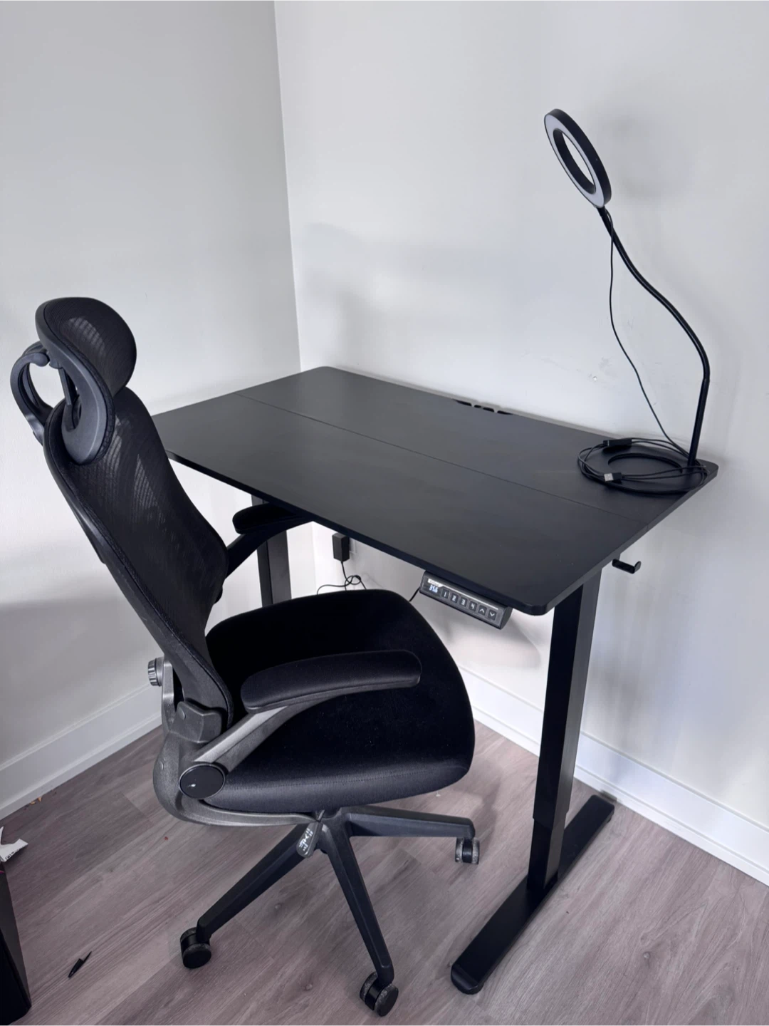 Black Adjustable Standing Desk & Office Chair - photo 5