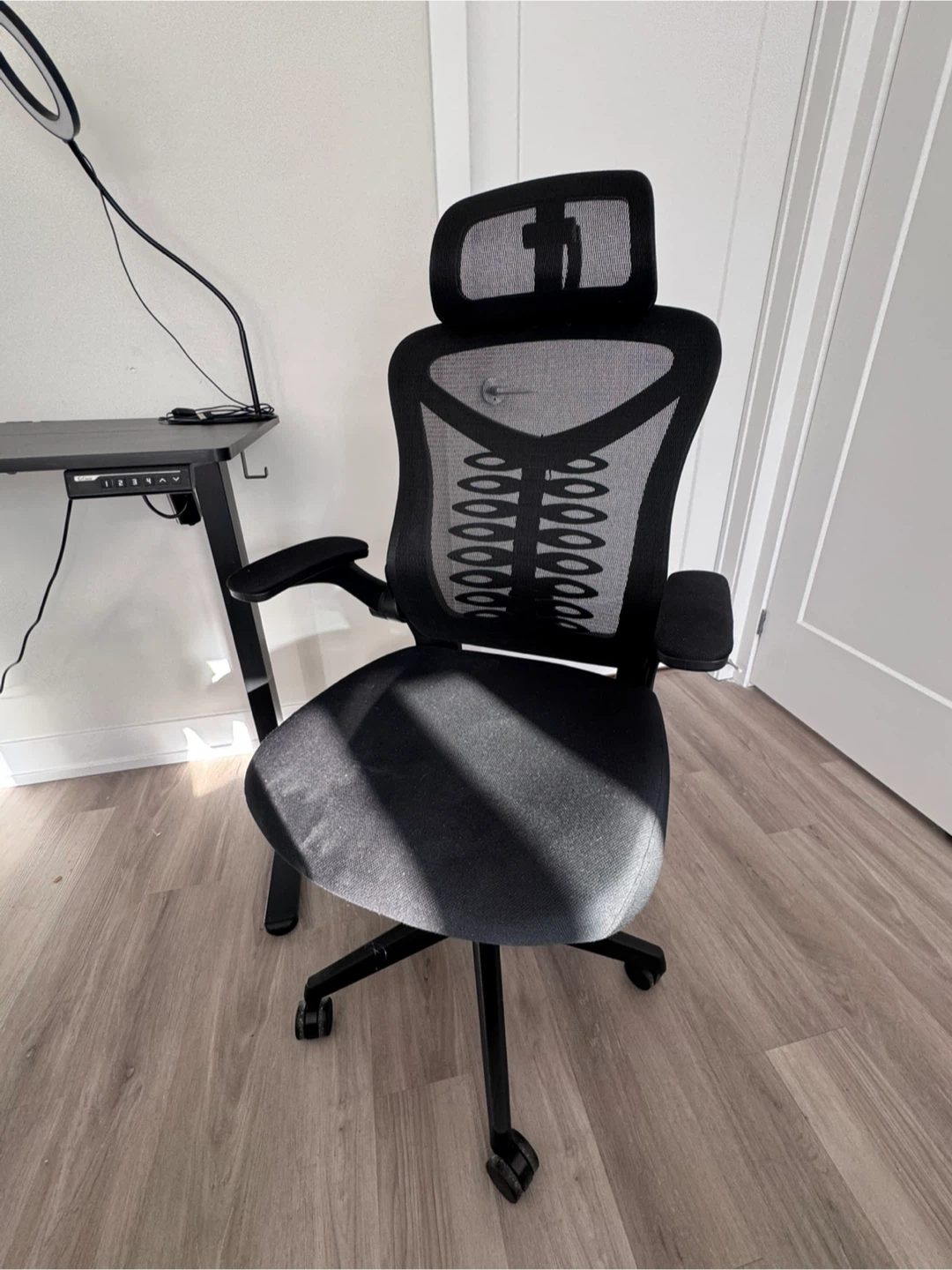 Black Adjustable Standing Desk & Office Chair - photo 2