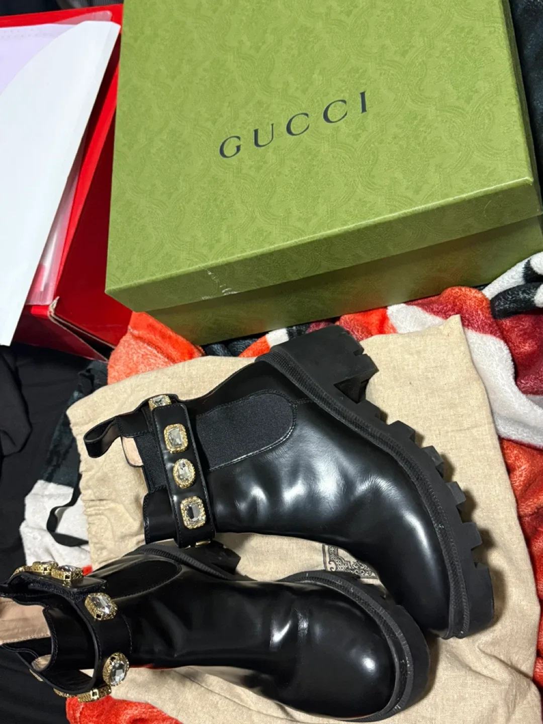 Gucci Black Leather Ankle Boots Size 37.5 image indicator(4)