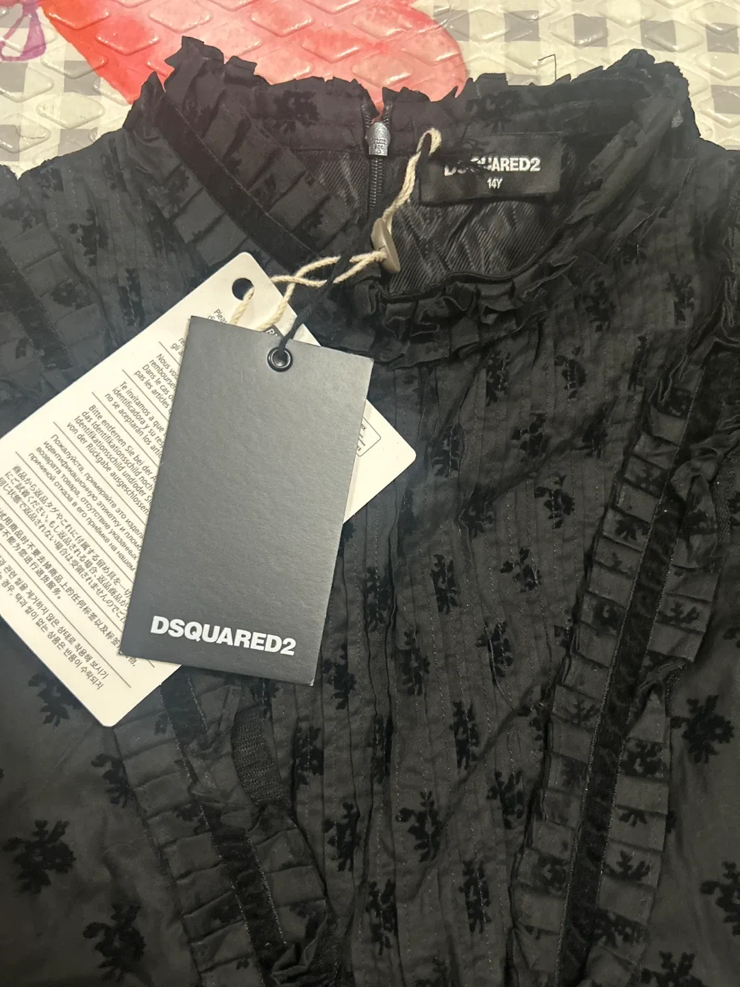 Dsquared2 Black Floral Dress - Size 14Y image indicator(2)