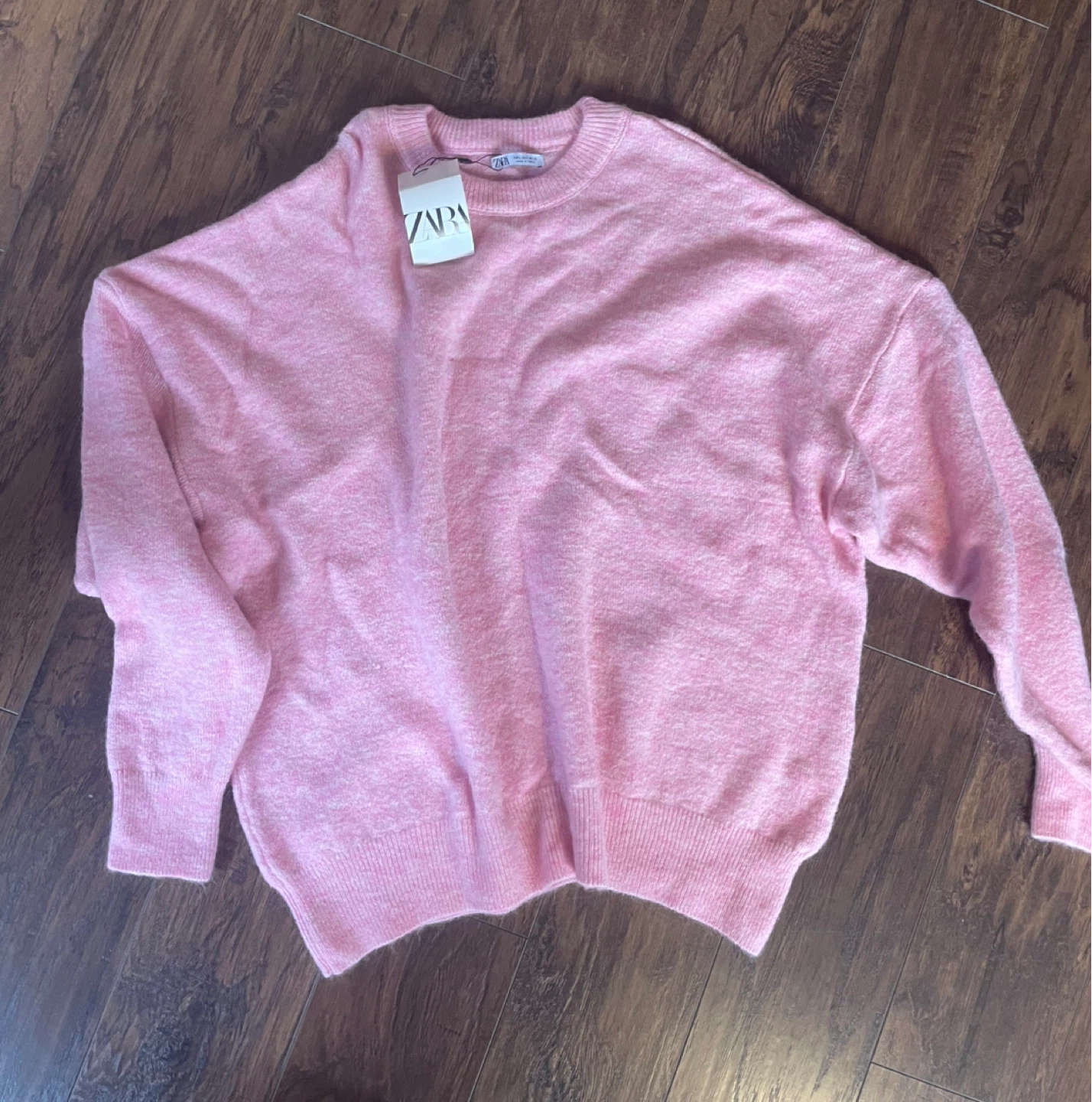 New Zara Pink Knit Sweater - Size L