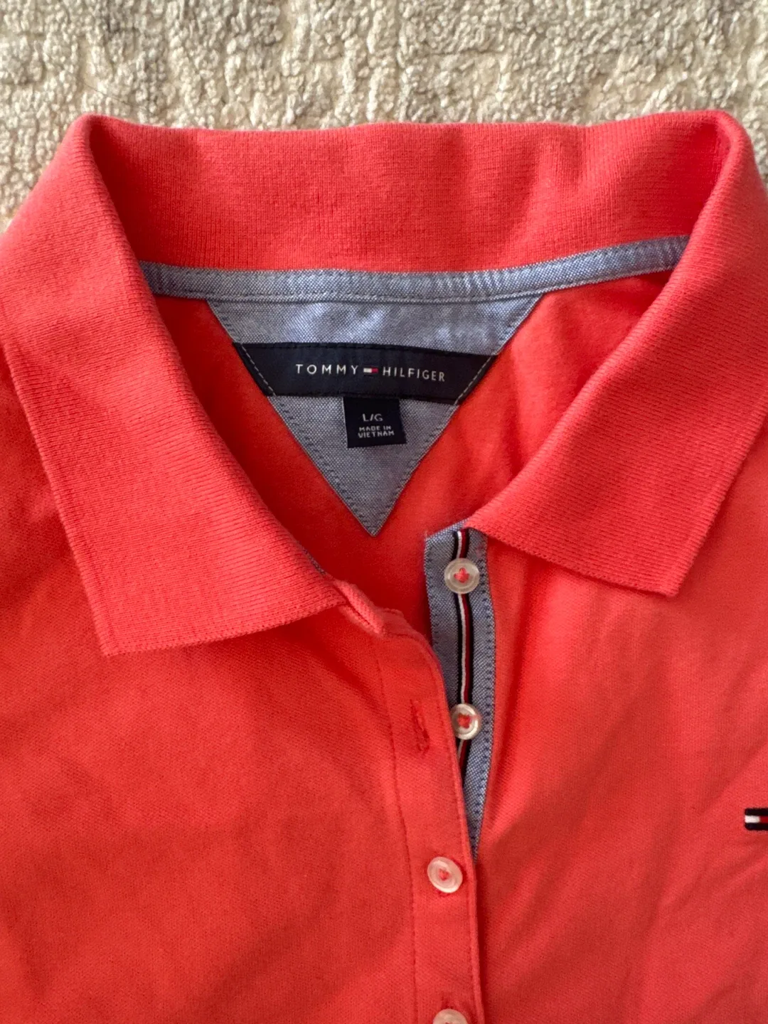 Women’s Tommy Hilfiger Coral Polo Shirt - Size L image indicator(2)