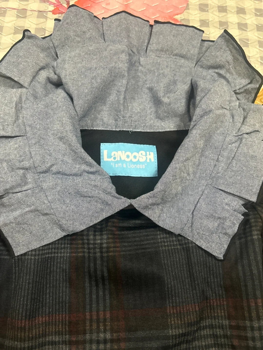 LANOOSH Dress - Plaid & Blue image indicator(2)