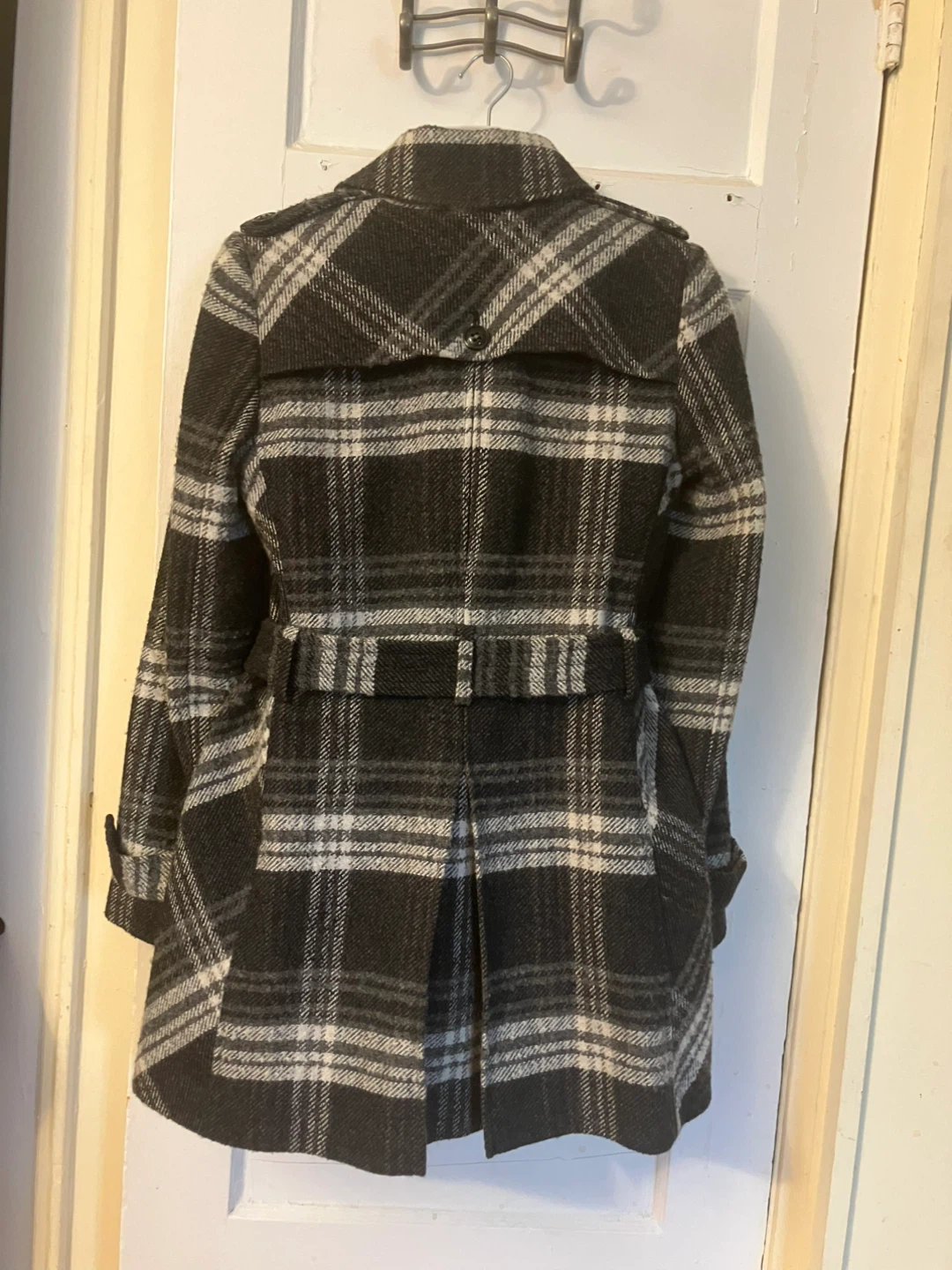 DKNY Plaid Wool Blend Coat - Size Small - photo 3