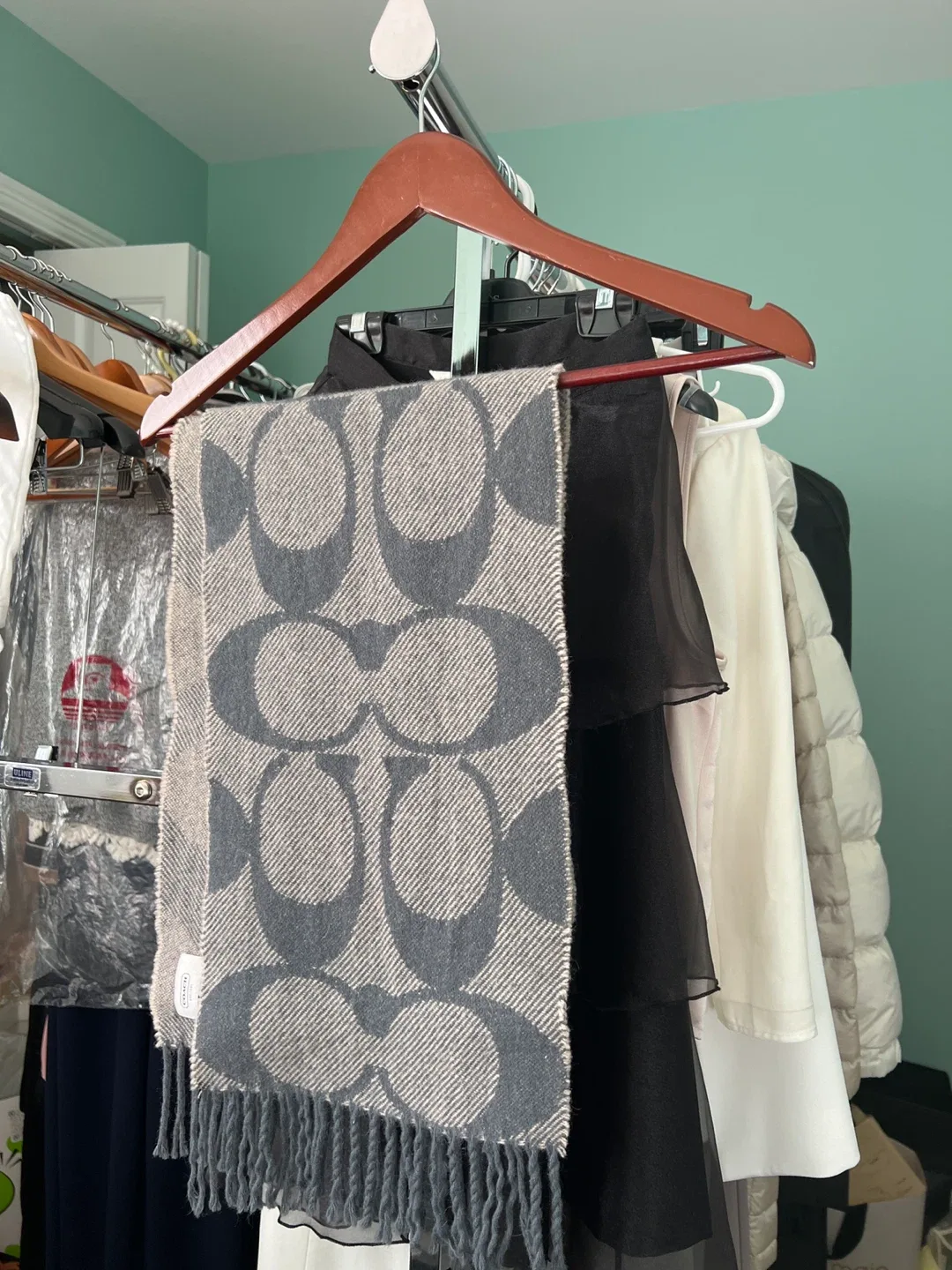 Coach Signature Wool & Cashmere Scarf