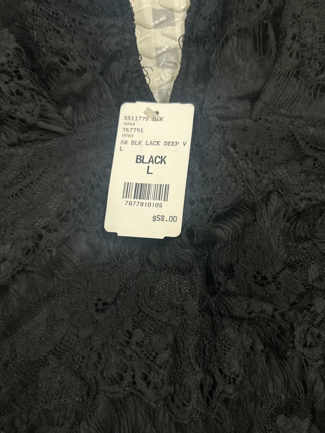 Forever 21 Black Lace Deep V Dress - Size L image indicator(2)