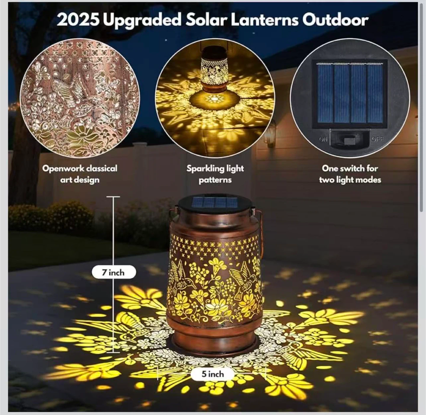 Solar Lanterns Outdoor - 2025 Upgraded Waterproof - photo 2