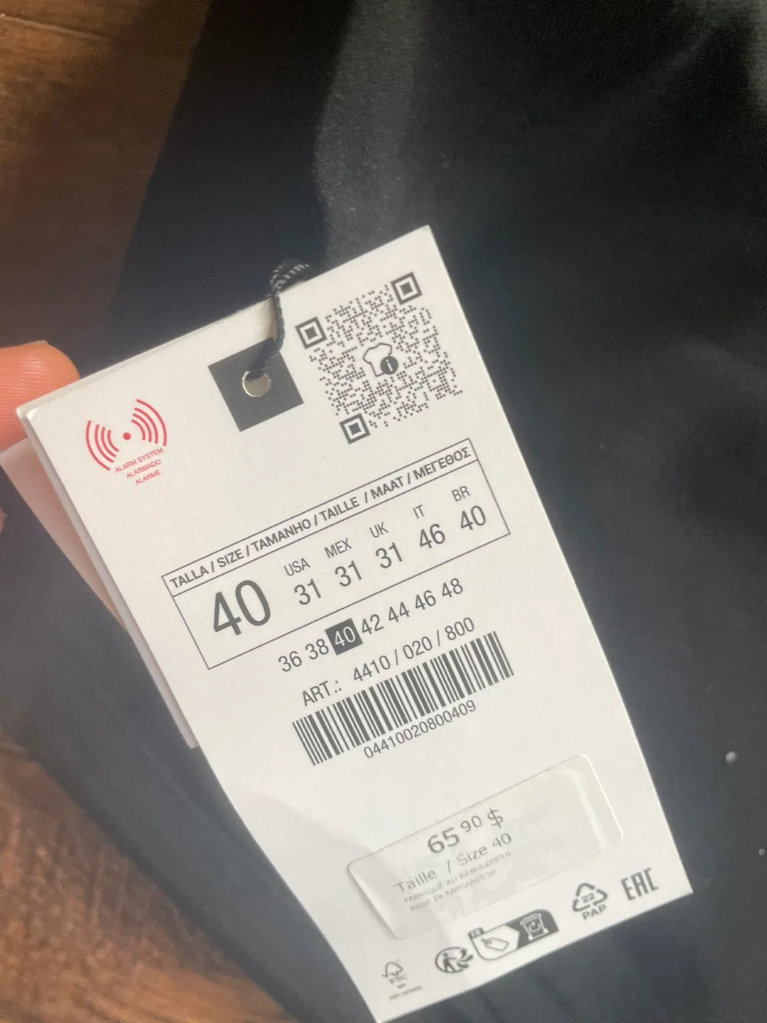 Zara The Melange Pant, Size 40, Black image indicator(3)