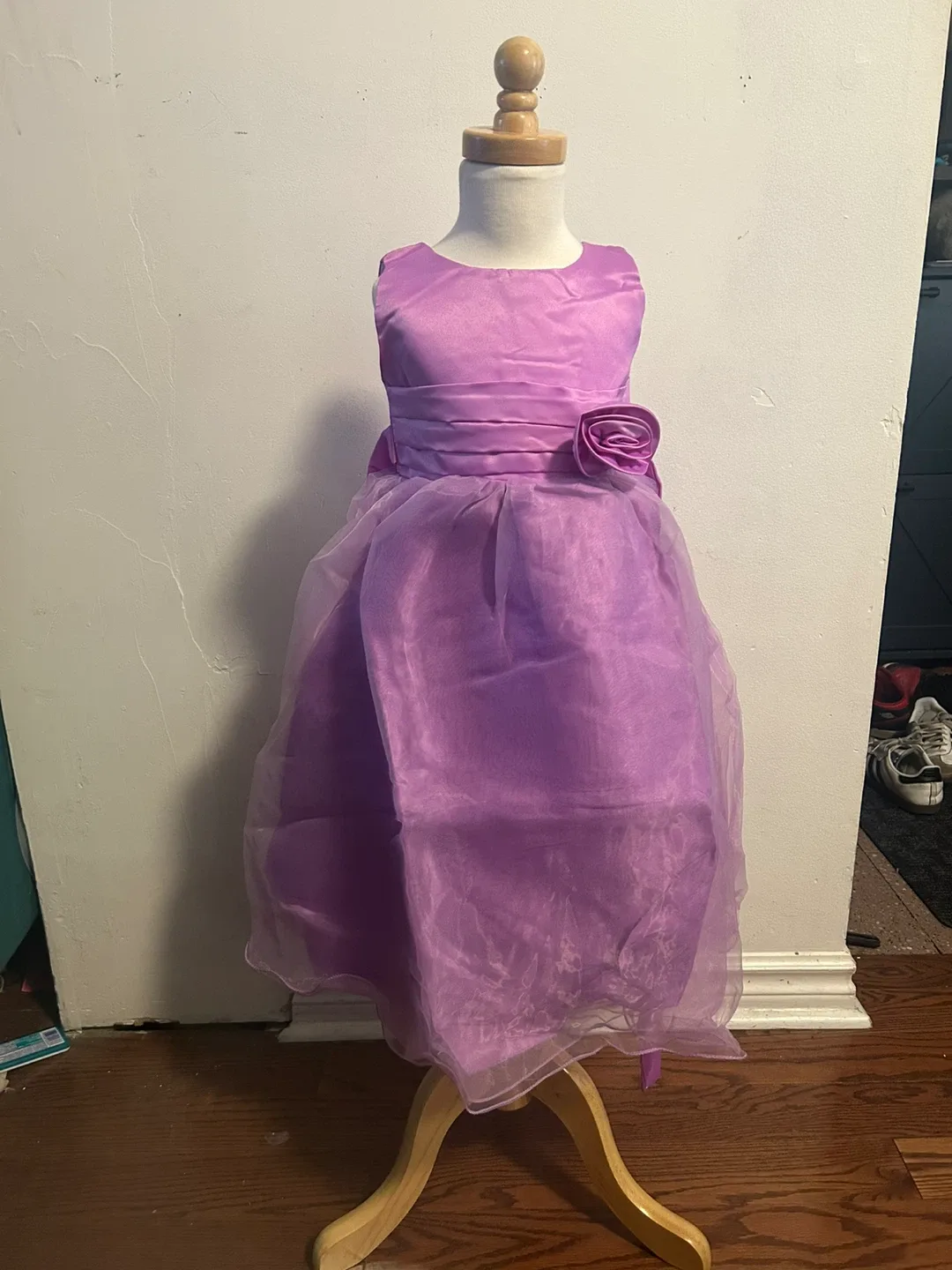 Purple Flower Girl Dress Child Size 3 thumbnail