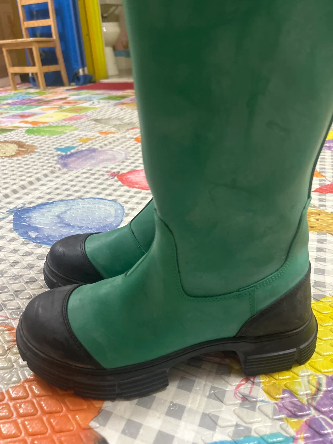 Ganni Green Rubber Rain  Boots - photo 3