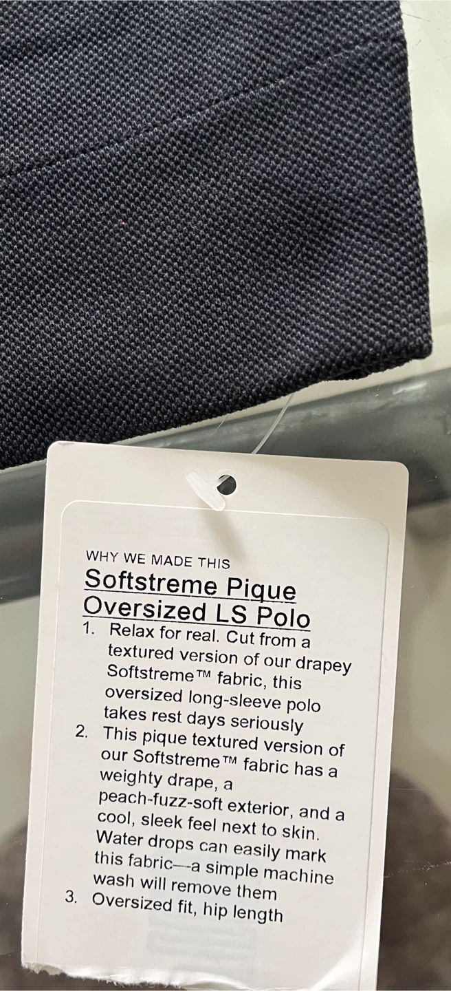 Lululemon Softstreme Pique Oversized LS Polo - M - photo 3