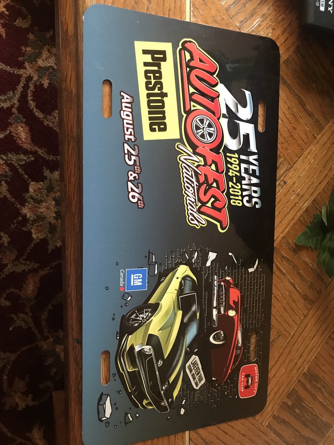 Prestone AutoFest Nationals License Plate