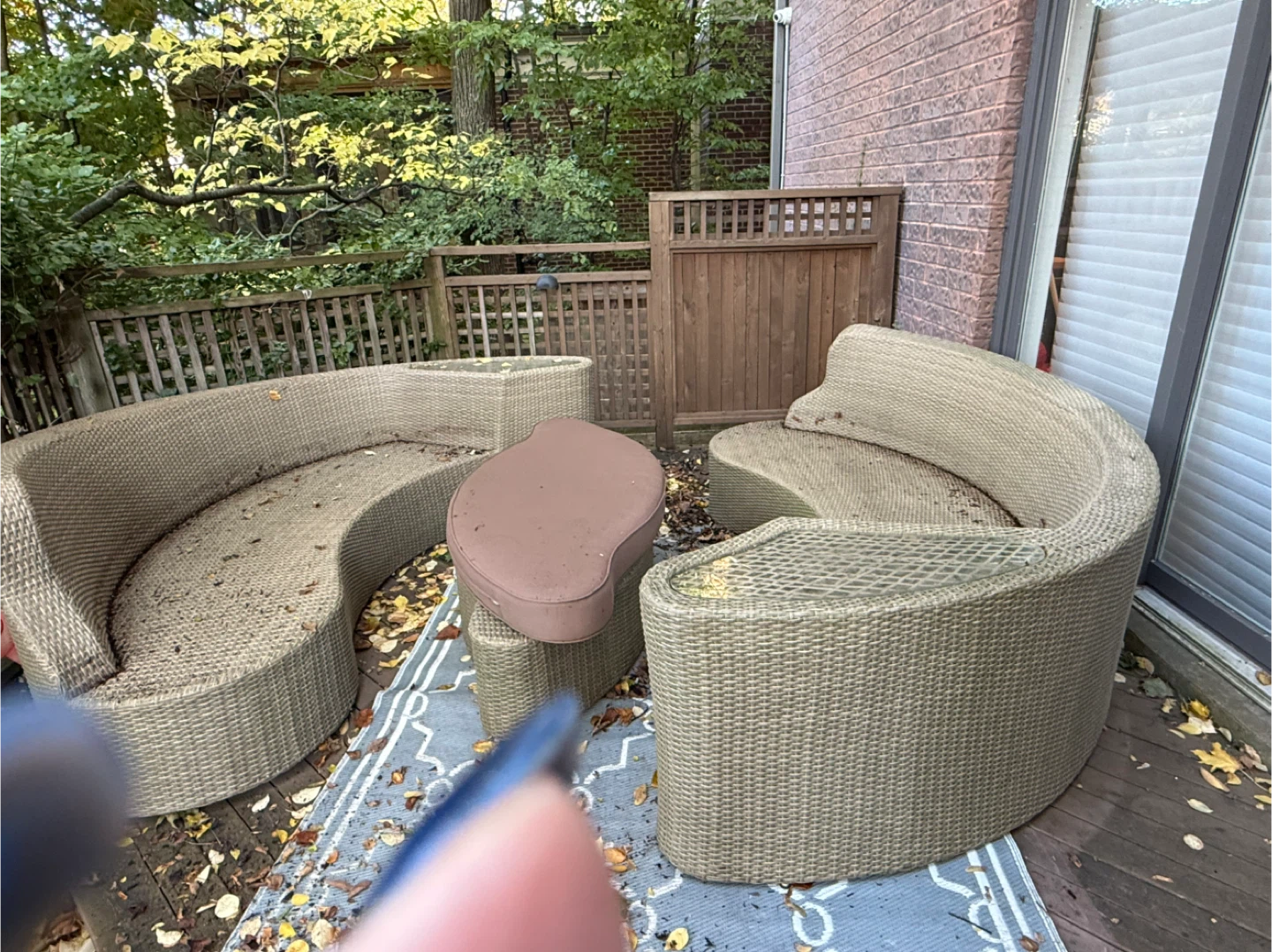 Wicker Outdoor Patio Set - Sofa, Chairs, Ottoman - photo 3